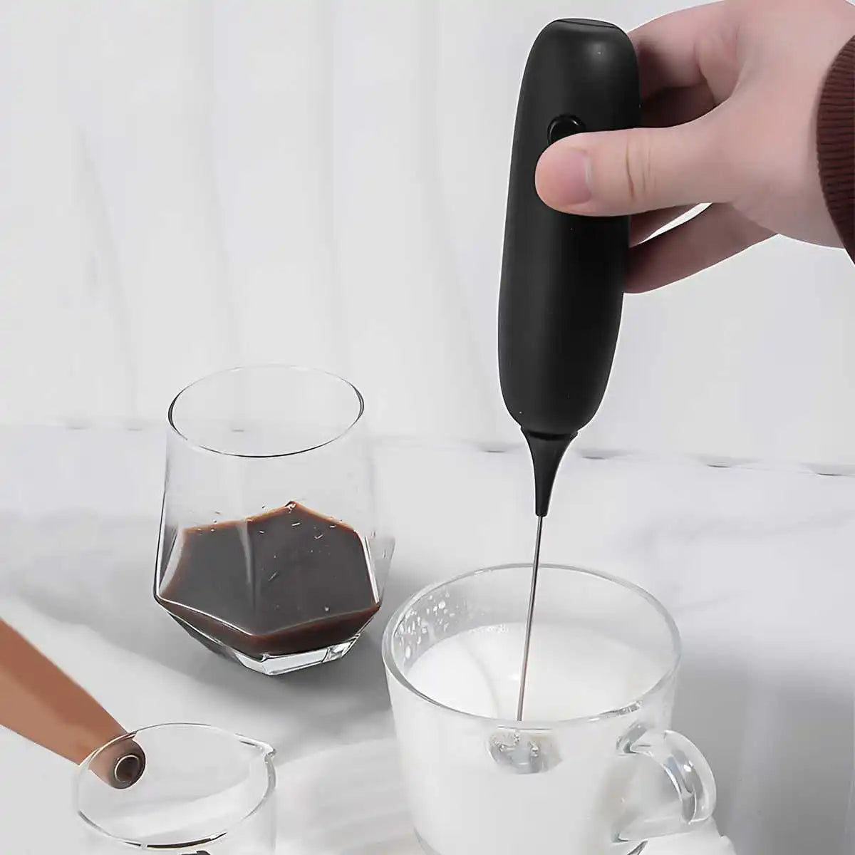 Electric Milk Frother Handheld Automatic Foam Maker Coffee