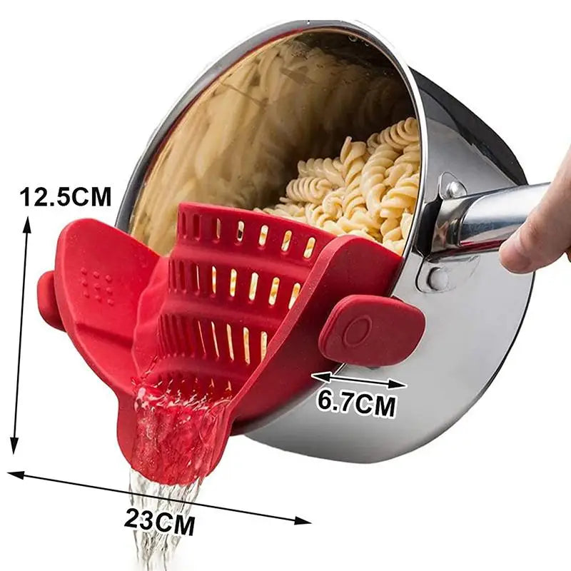 1pc Pot Strainer Handheld Drainer Noodles Pasta Adjustable