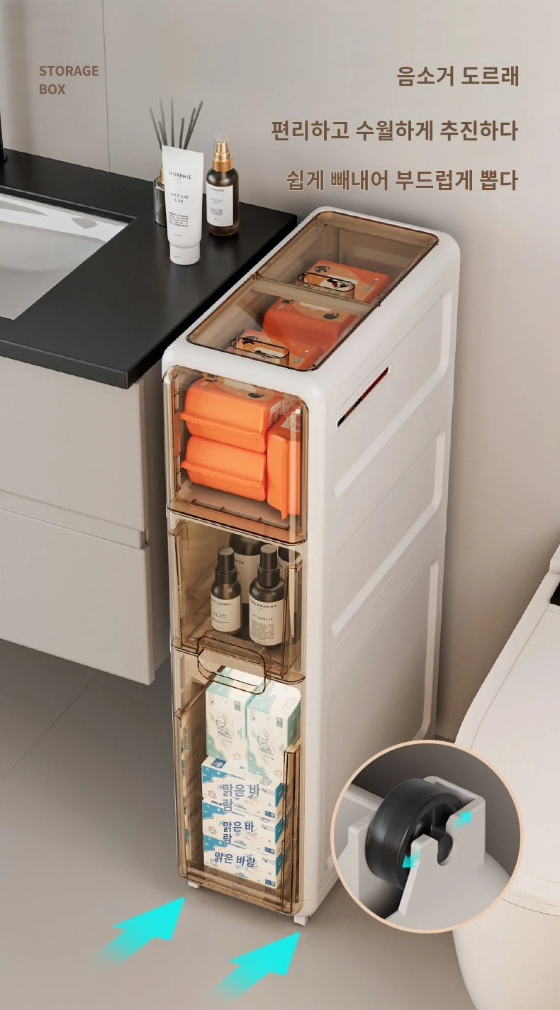 Drawer Type Bathroom Gap Cabinet Shelf Waterproof Storage