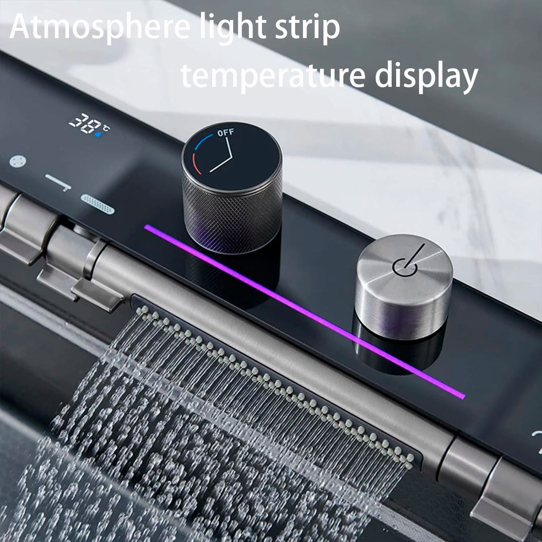 Stainless Steel Waterfall Sink Digital Display Large Sink