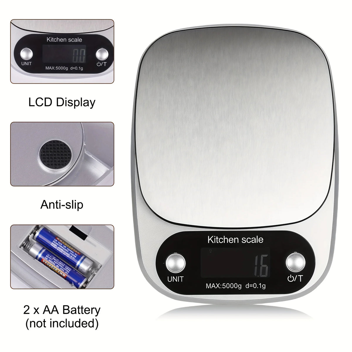Digital Scale 5kg/0 1g 10kg/1g High Precision Food