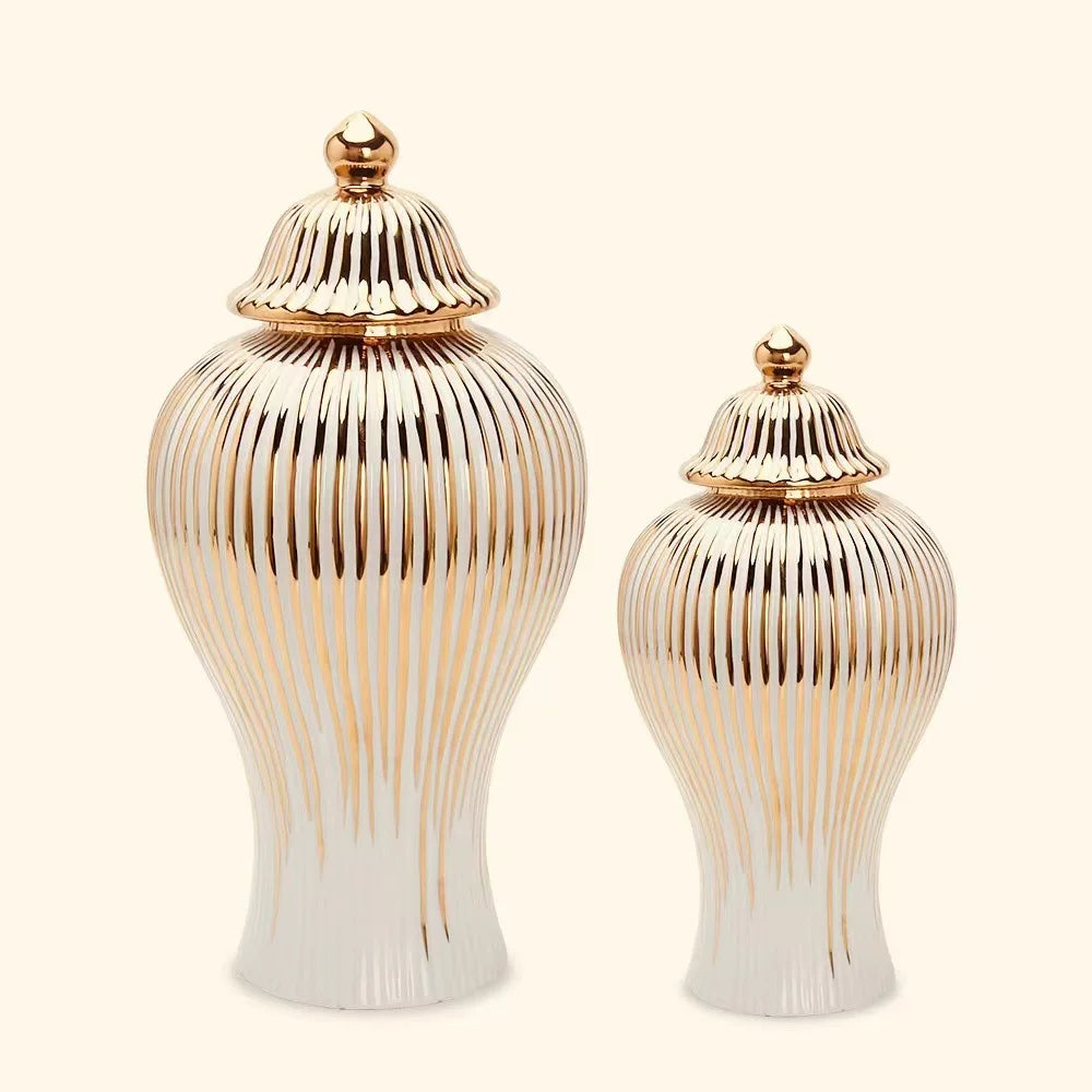 Vase Ceramic Luxury Electroplated General Jar European Ceramic