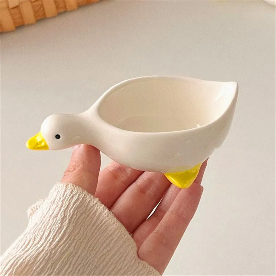 Ceramic Duck Seasoning Dish Salad Dipping Dish Cream