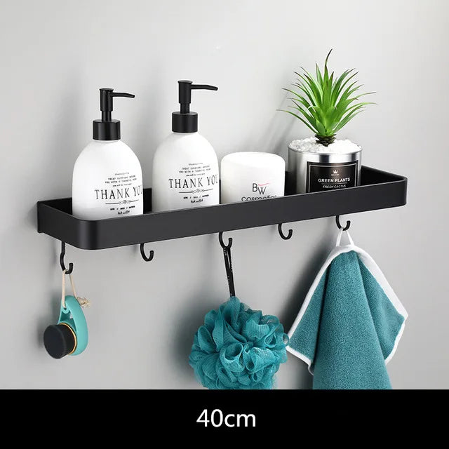 Bathroom Shelf Black Bathroom Shampoo Shower Storage Rack