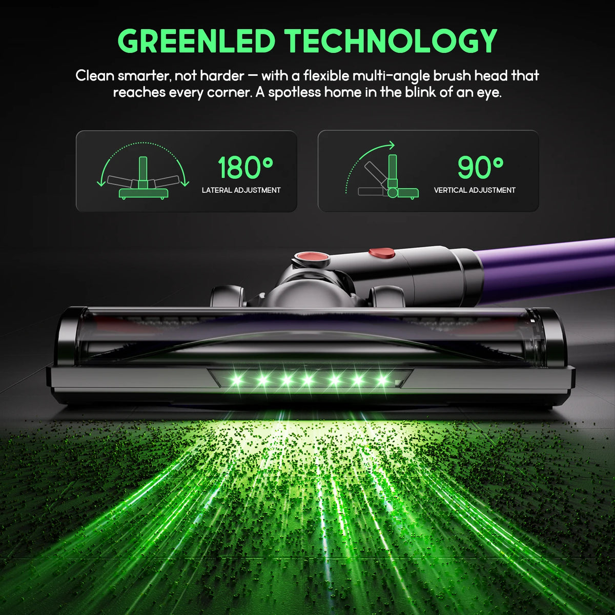 Daccormax Cordless Stick Vacuum Cleaner 65000pa 8-Layer Hepa