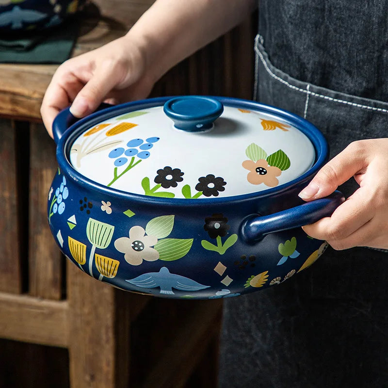 Korean Ceramic Casserole Creative Drum-Shaped Stew Pot Spodumene