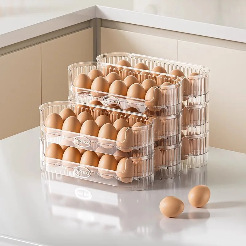 1/2/3pcs Space-Saving Egg Organizer Container Desk Organizer 10