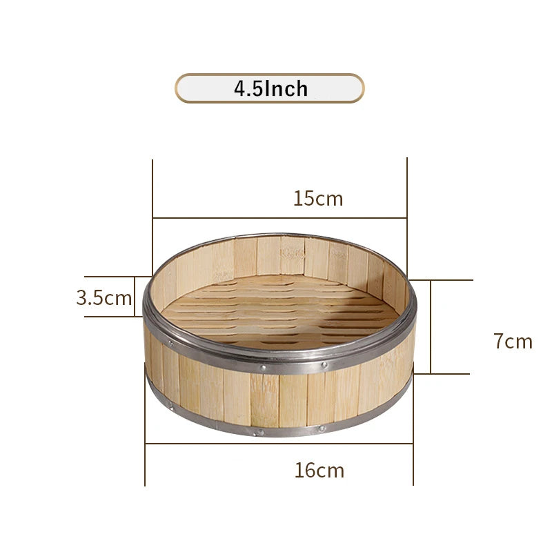 Reusable Round Bamboo Steamer Cover Dumplings Steaming Grid