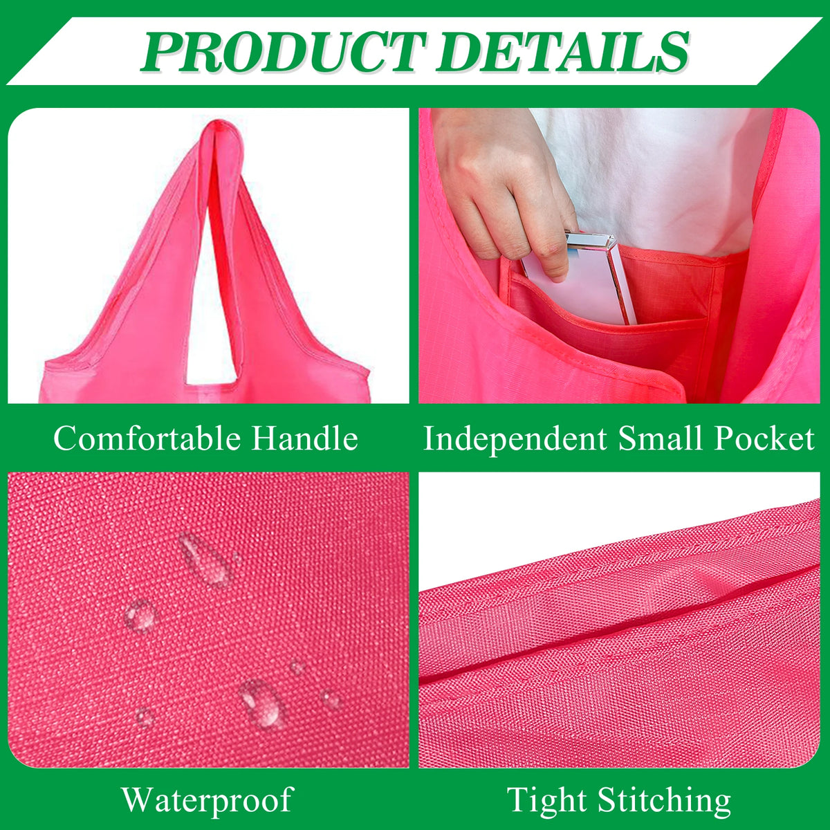 Reusable Grocery Bags Foldable Shopping Bags Machine Washable