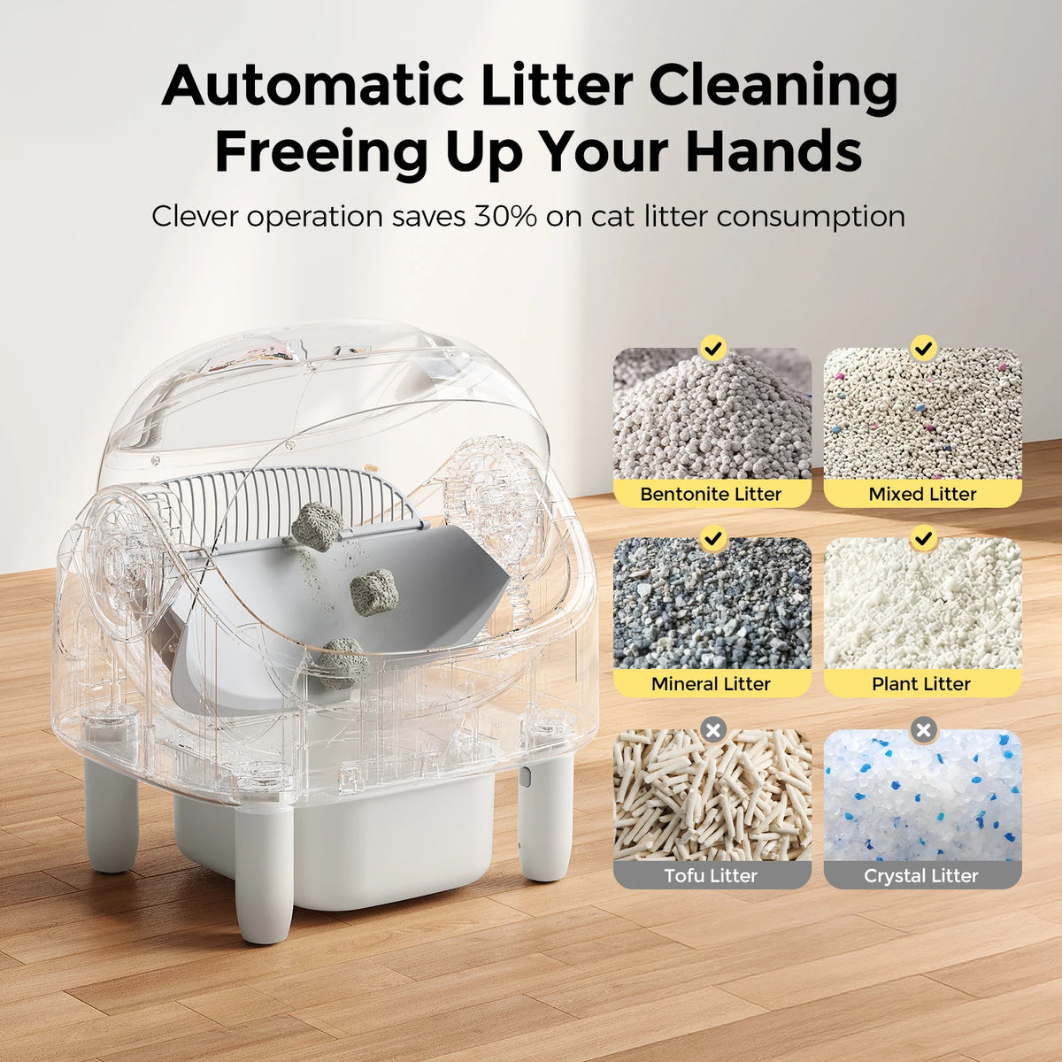 Patbrela Automatic Litter Box Self-Cleaning Cat Litter Box