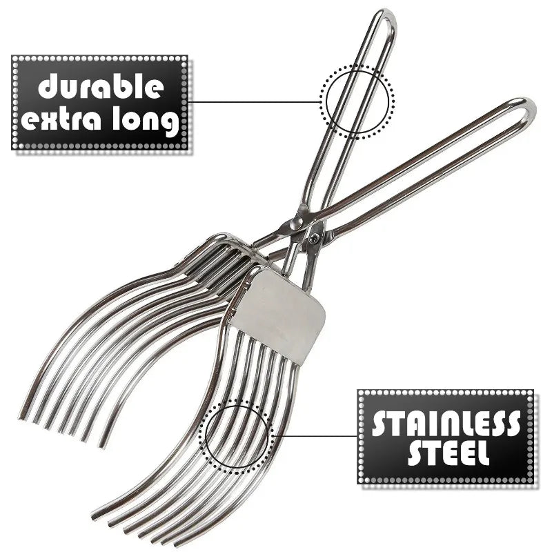 Stainless Steel Roast Beef Cutting Tongs Meat Bread