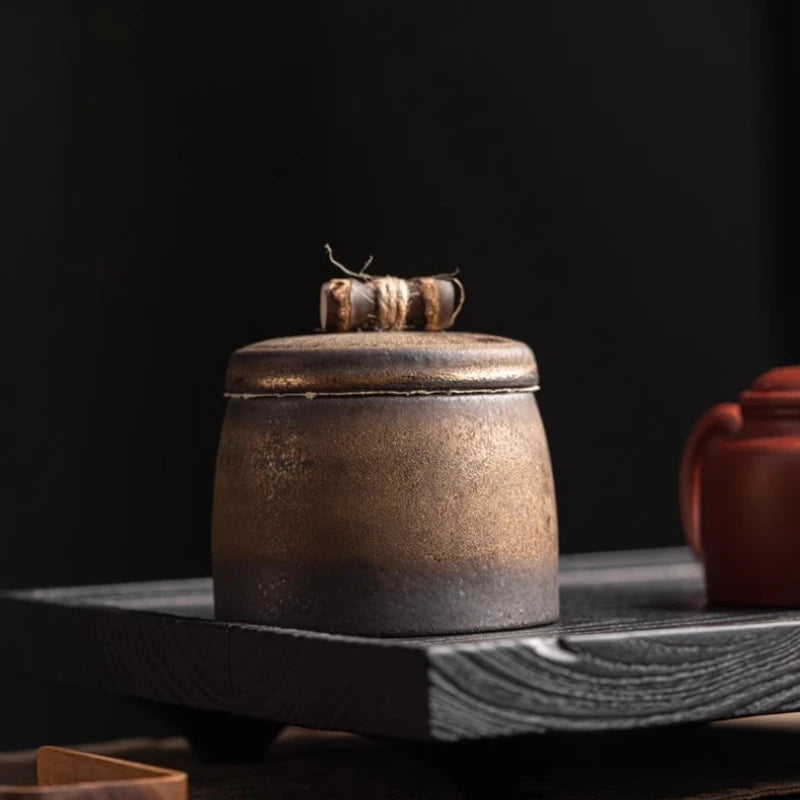 Small Sealed Jar Ceramic Tea Jar Tea Caddy