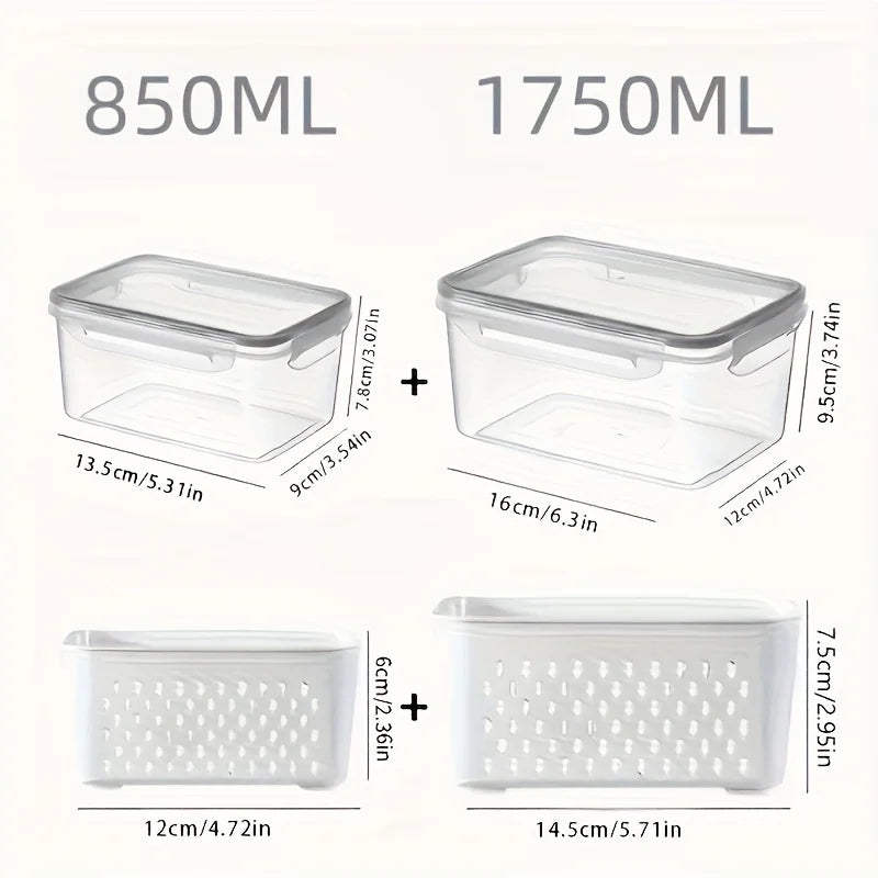4pcs/Set Leak-Proof Food Storage Containers-Airtight Stackable