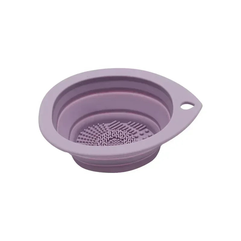 Silicone Makeup Brush Cleaner Folding Powder Puff Cleaning