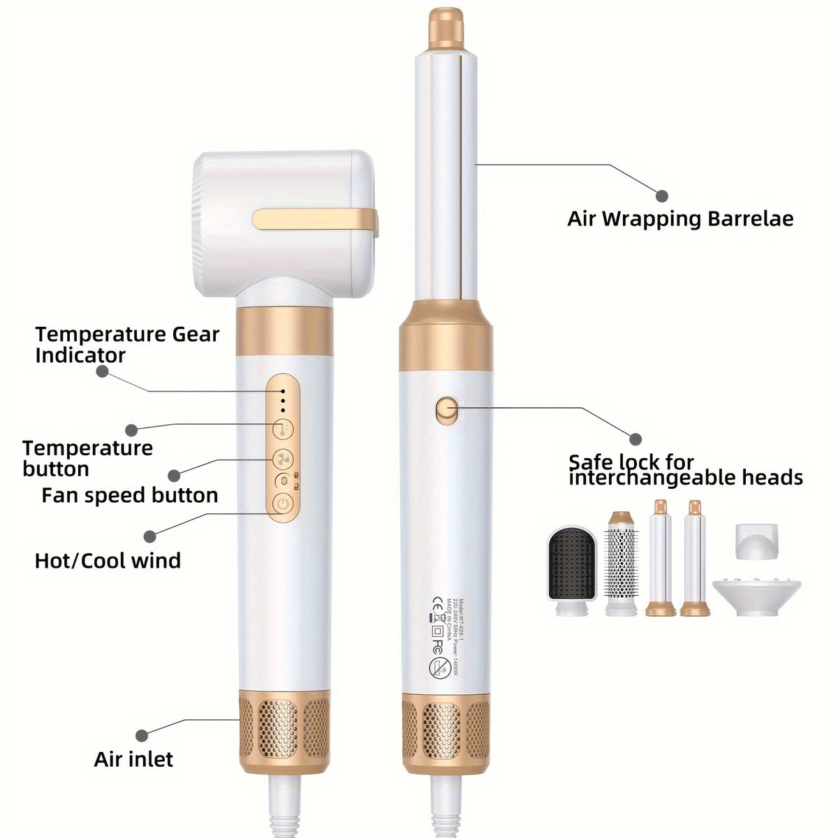 High Speed Hair Dryer Brush In Detachable Hair