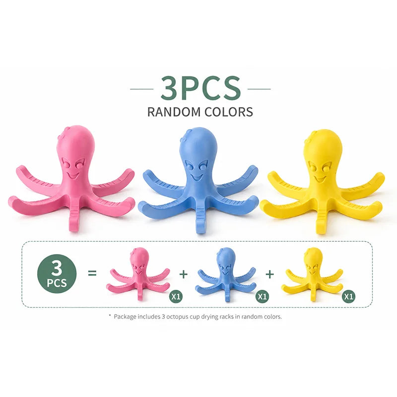 3pcs Octopus Cup Drying Rack Water Drain Mug