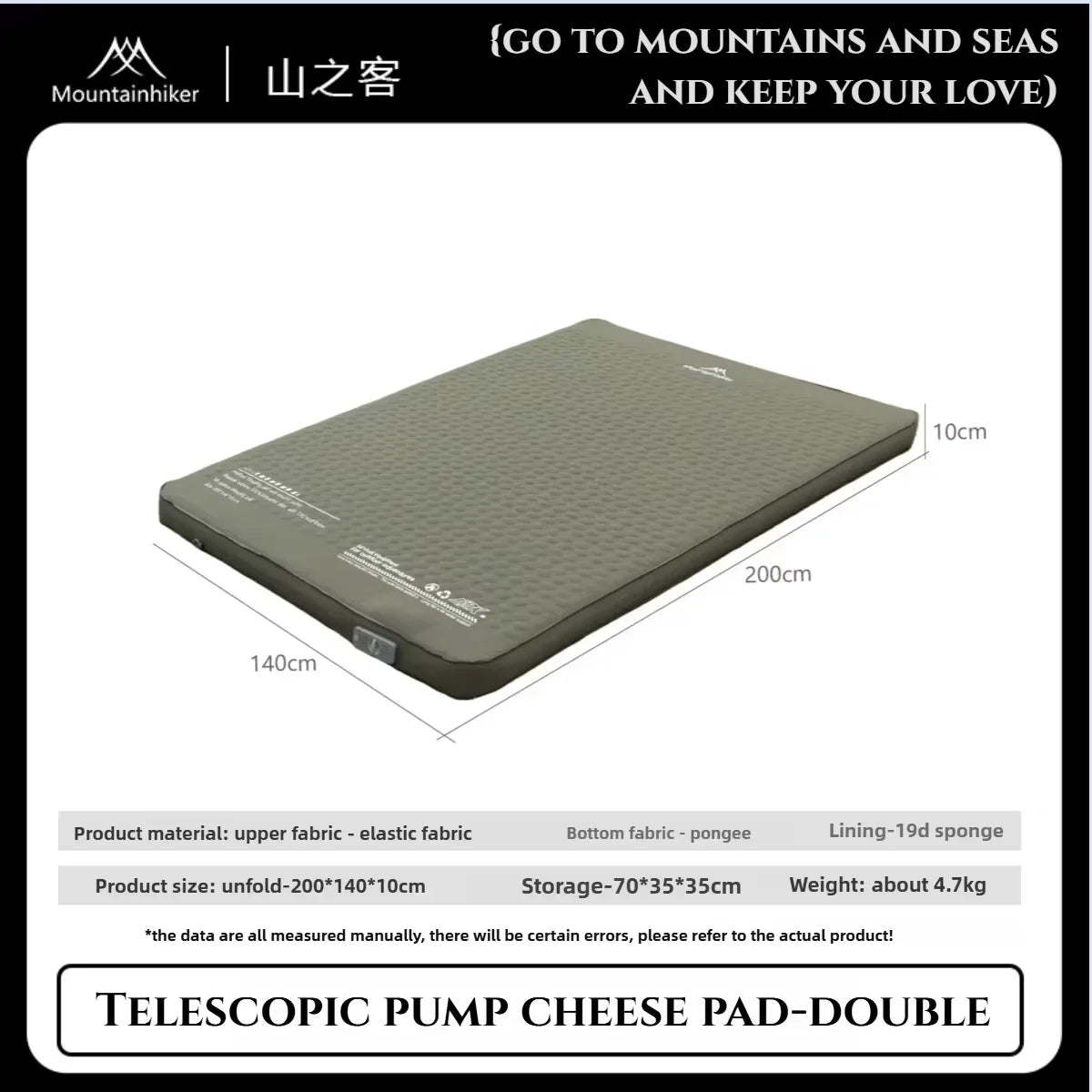 Mountainhiker Sleeping Pad Mat Upgrade Edition 10cm High