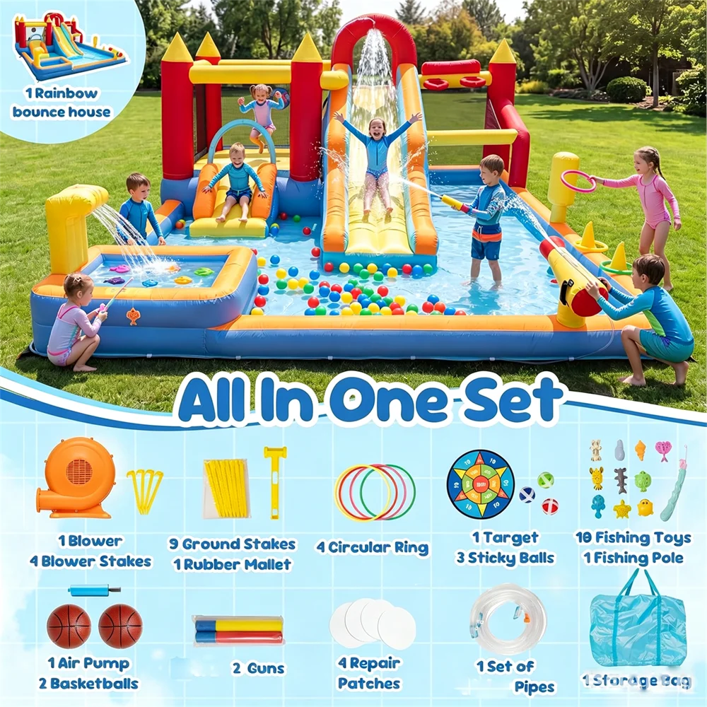 Jump Slide Inflatable Bouncer Kids Heavy Duty Blower