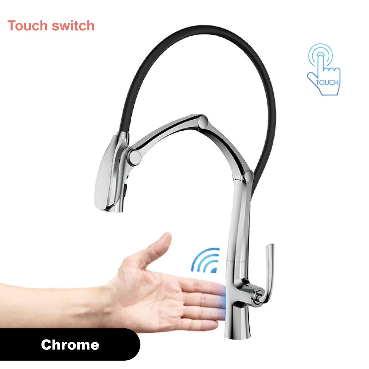Luxury Gunmetal Brass Faucet Led Display Sensor&Pull-Out