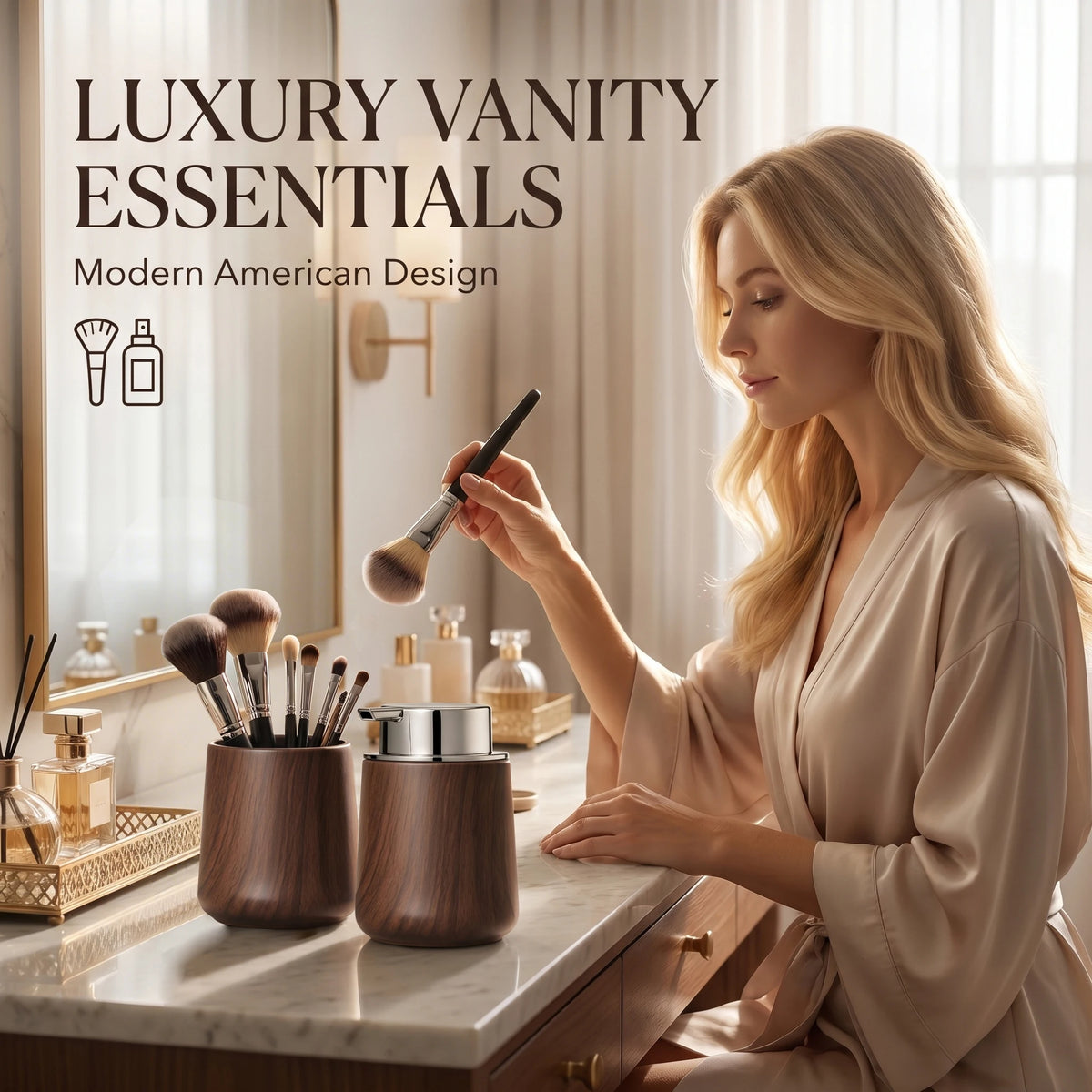 Elegant Hand Soap Dispenser Cup Bathroom & Organizer