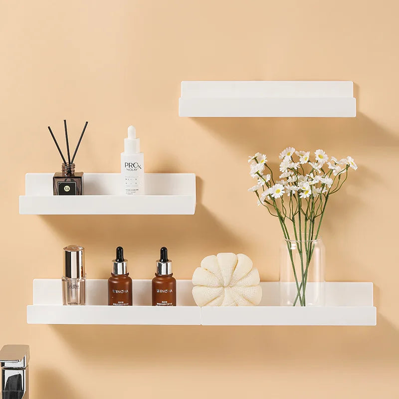 White Corner Shower Caddy No Drill Bathroom Shelf