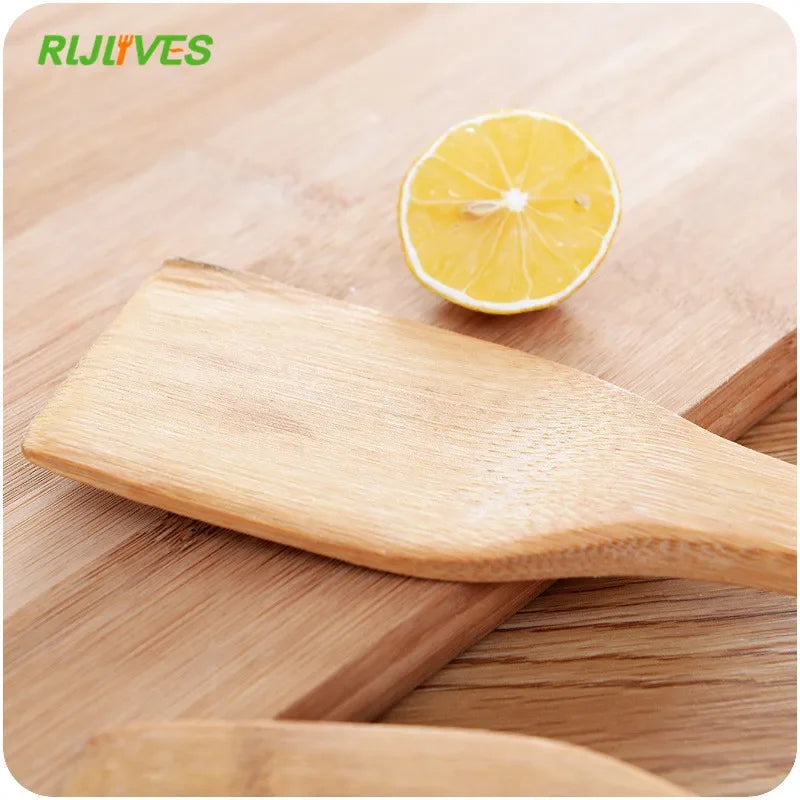 1pc Natural Health Bamboo Wood Slotted Spatula Spoon