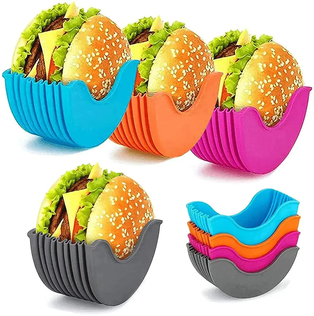 Reusable Burger Rack Useful Silicone Frame Burger Holder