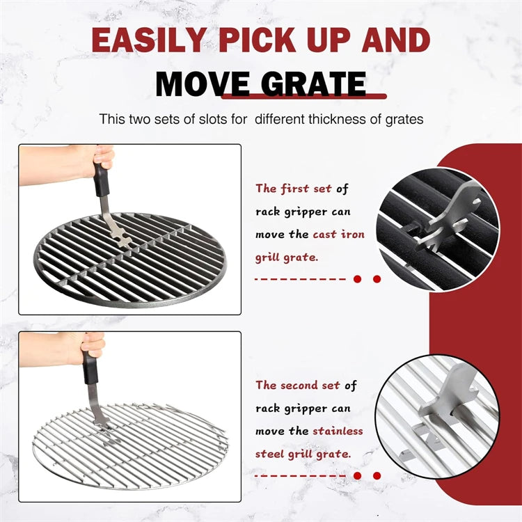 Universal Grill Grate Lifter Cast Iron Grid Lever