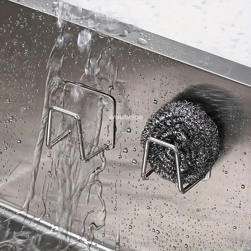 Sponge Holder Sink Stainless Steel Sink Shelf Adhesive