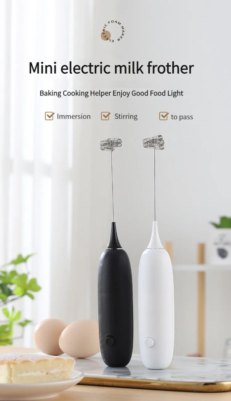 1pc Battery Model Handheld Egg Beater Froth Mixer