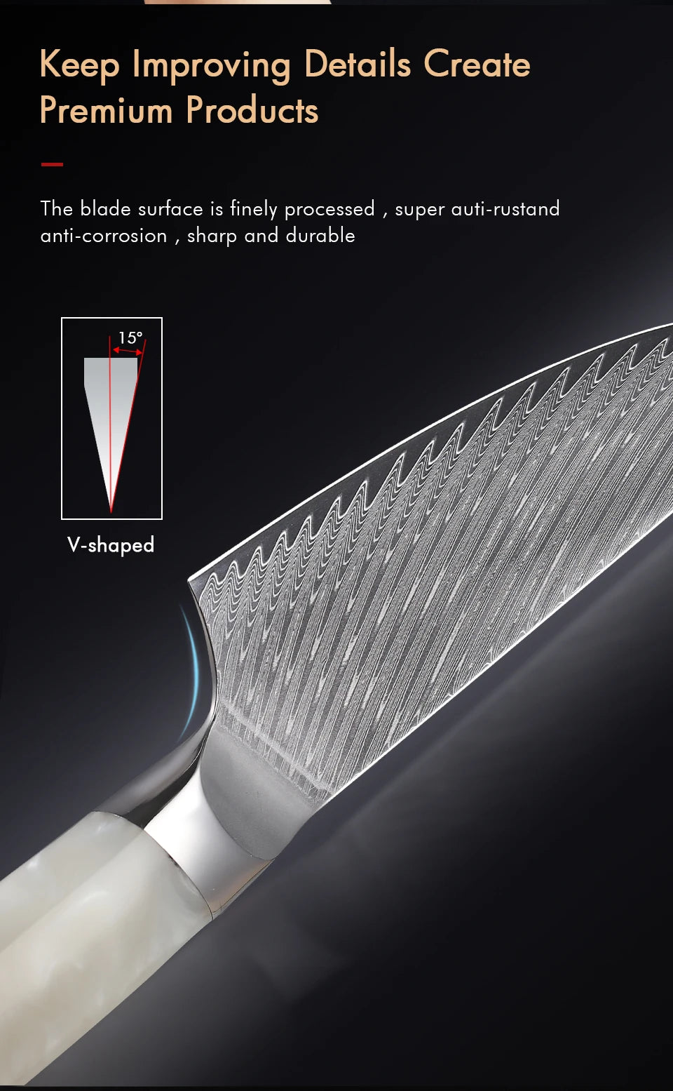 Young Japanese Chef Knife Damascus Steel Professional Knives