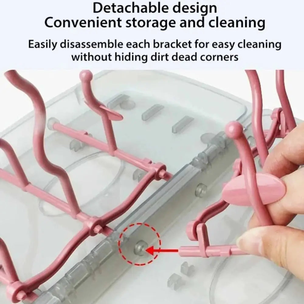 Collapsible Travel Bottle Drying Rack Dustproof Baby Bottle