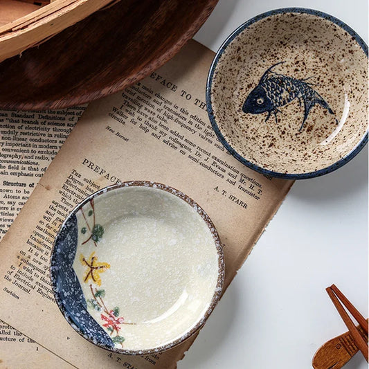 Ceramic Seasoning Dish Japanese Willow Porcelain Taste Dish