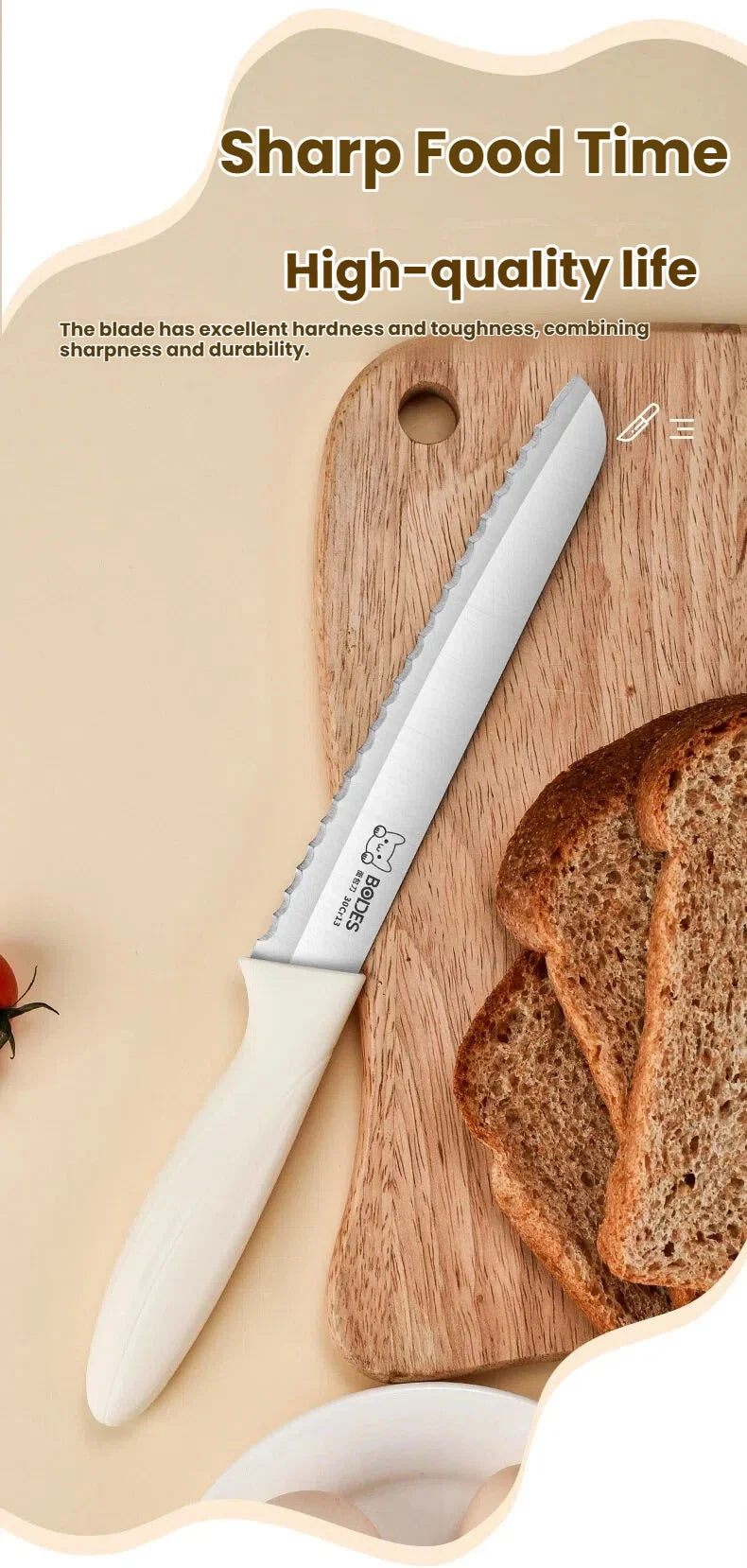 Bread Knife Serrated Edge Sandwich Toast Slicing Knife