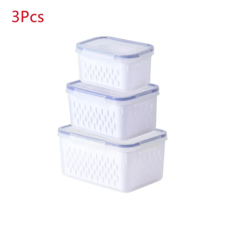 Refrigerator Preservation Storage Box Drain Basket Storage