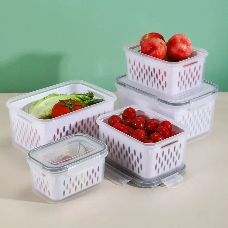Refrigerator Preservation Storage Box Drain Basket Storage