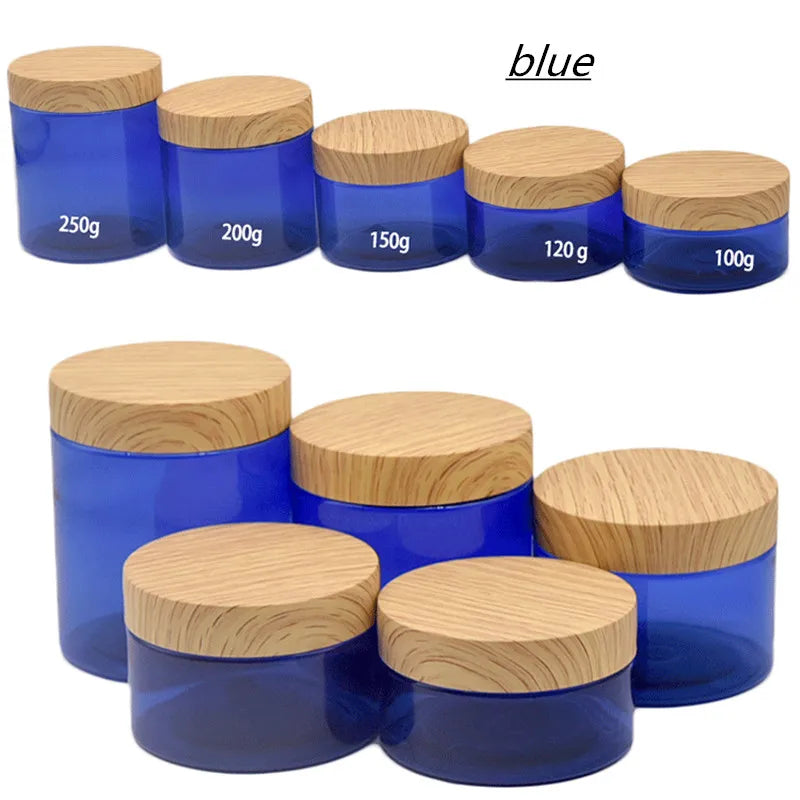 New100/120/150/200g/250g Pet Cream Jar Imitation Wood Grain Lid