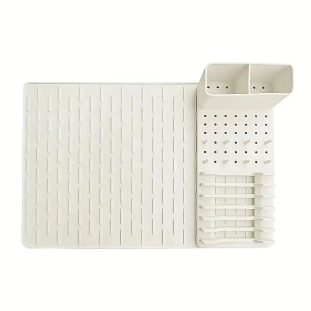 Durable Silicone Dish Drying Rack Heat-Resistant Drain Design