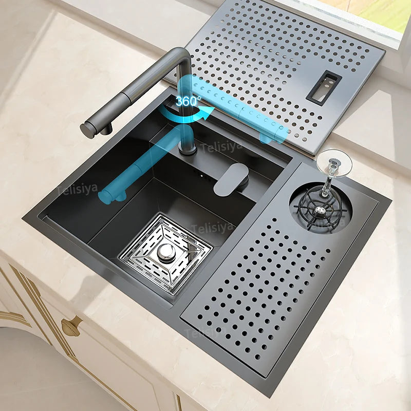 Hidden Bar Apartment Stainless Steel Sink Hand Wash