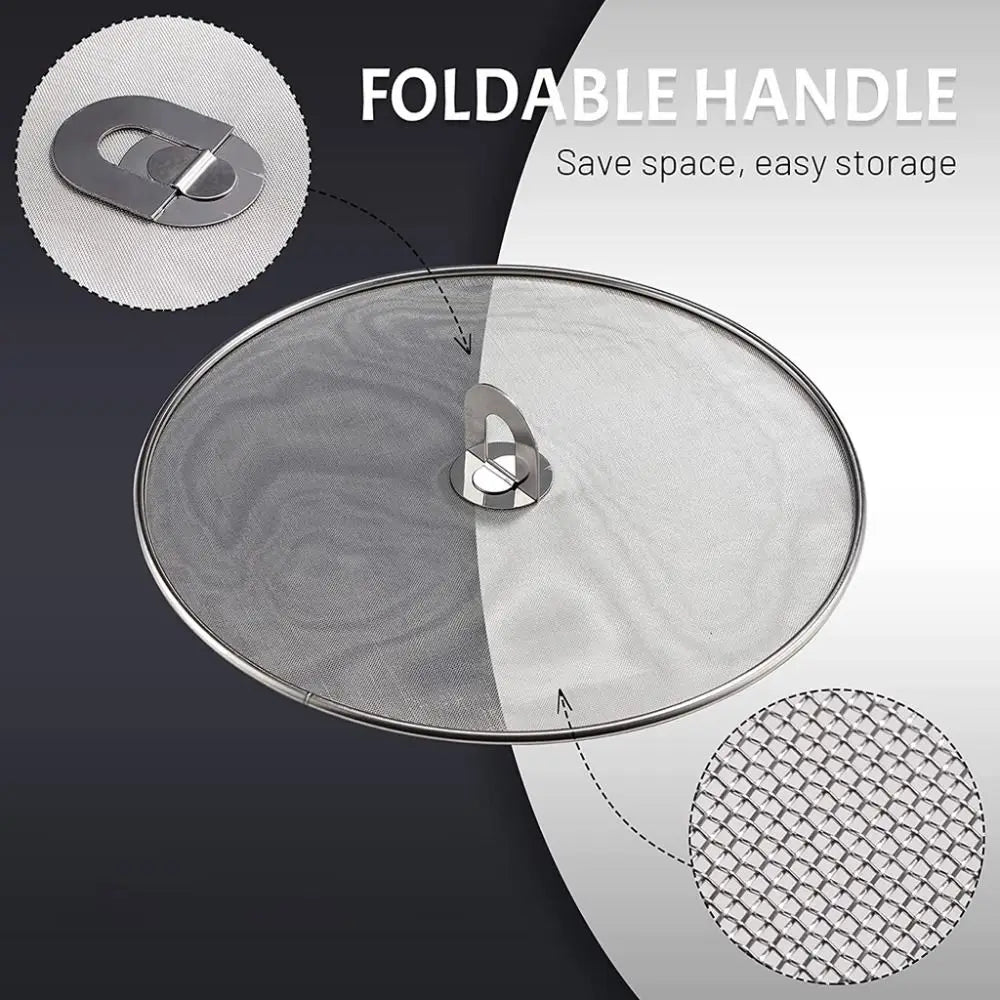 Splatter Screen Oil Proof Lid Stainless Steel Oil