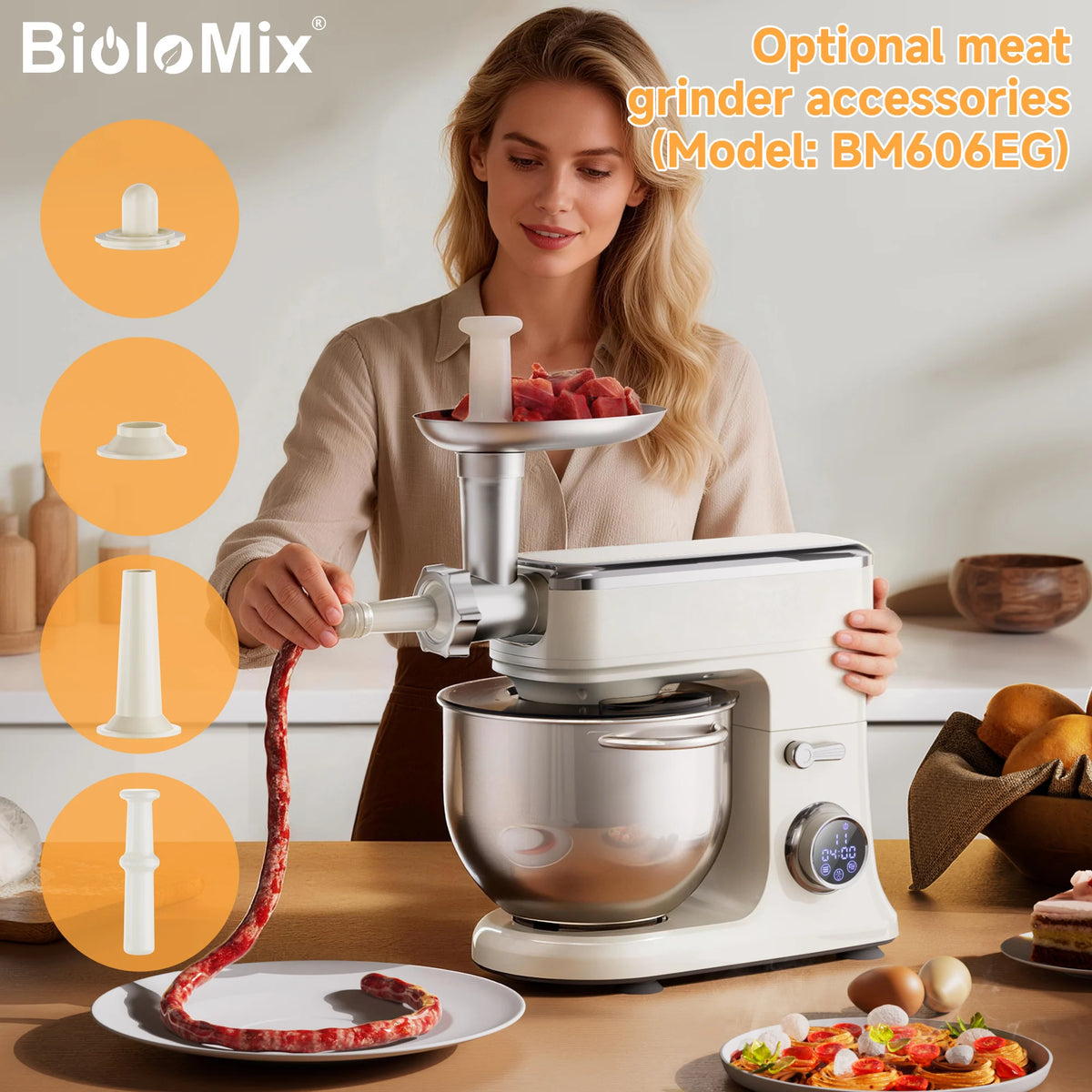 Biolomix 7l Food Mixers Baking 1200w Dc Motor