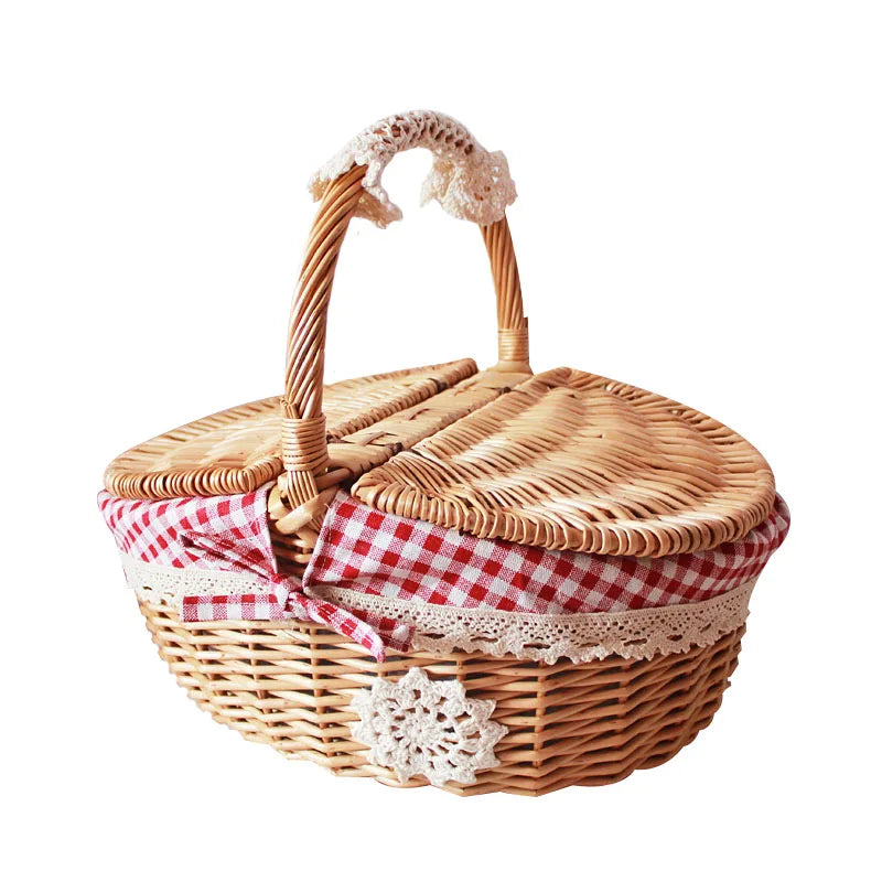 Camping Picnic Fruit Baskets Food Organizer Handmade Big