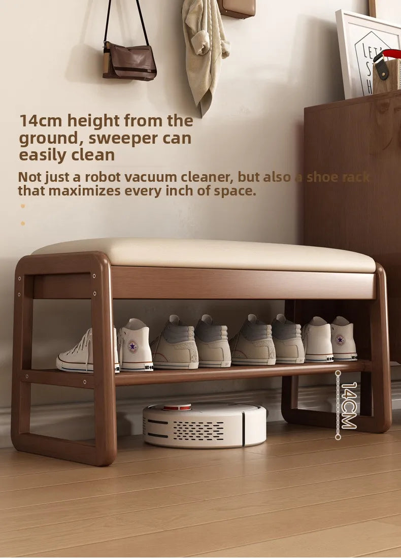 Solid Wood Storage Shoe Exchange Stool Solid Wood