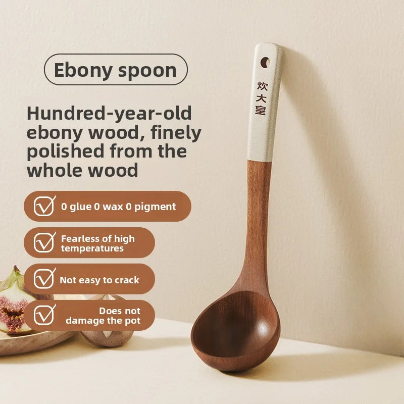 Cooker King Ebony Wood Cooking Utensils Heat Resistant