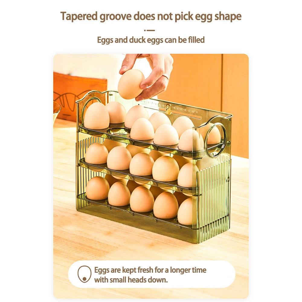 Three-Layer Flippable Egg Holder 30 Eggs Egg Storage