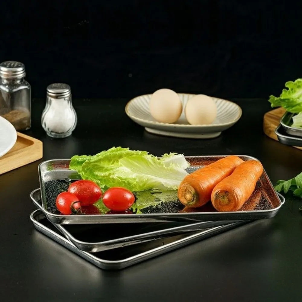 Food Grade Stainless Steel Tray Rust Resistant Rectangular