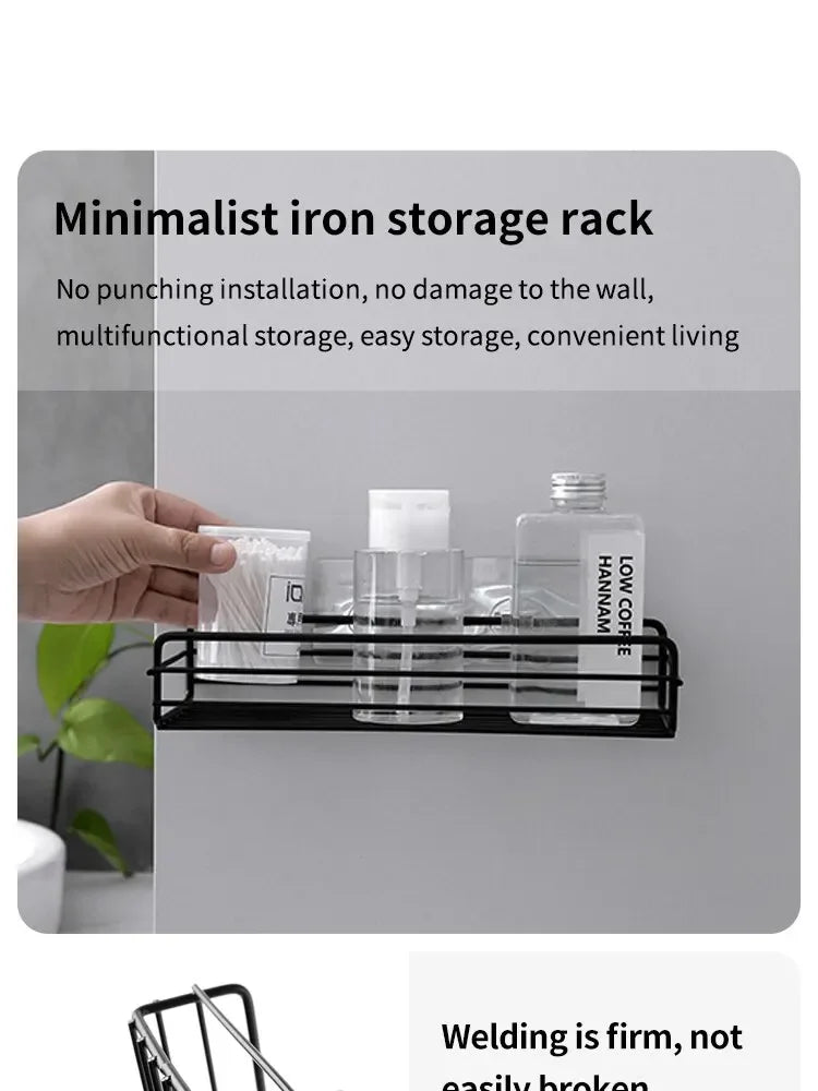 Bathroom Storage Rack Organizer Shelf Black Shelves Corner