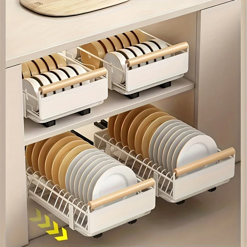 Space-Saving Drawer Organizer Pull Out Storage Rack Storing