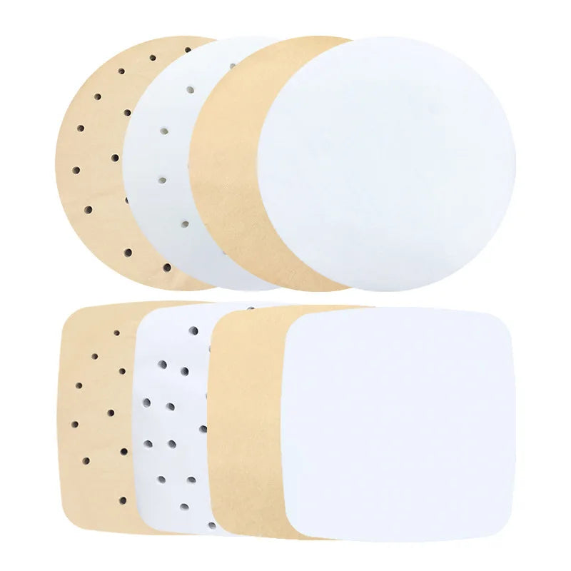 100pcs Air Fryer Liner Non-Stick Steamer Pad Baking