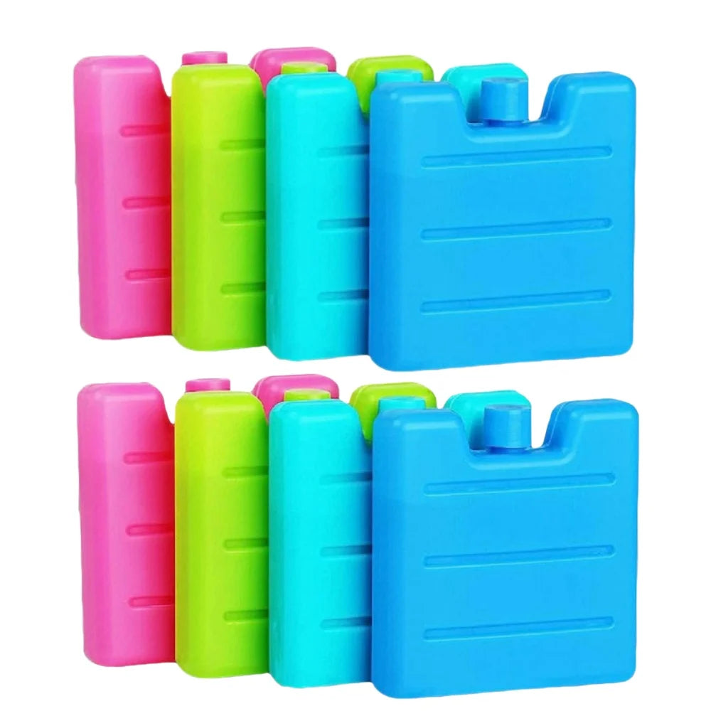 1/8pc Reusable Gel Ice Blocks Cooler Bag Stackable